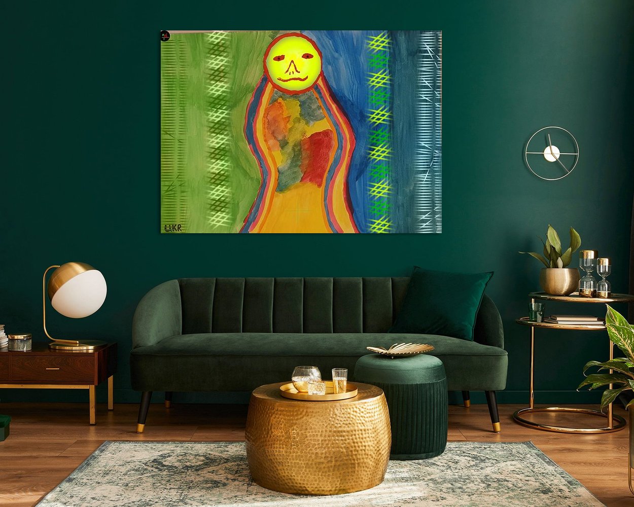 Voorbeeld van het werk in een kamer