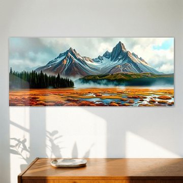 Bergpanorama in de stilte van het hoogveen van AidasignArt