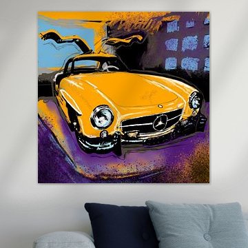 Mercedes-Benz 300 SL (geel met deuren open)
