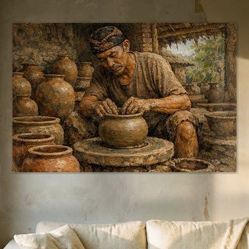Traditioneller Töpfer aus Kasongan von Vínculae