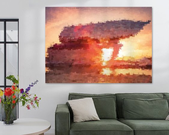 Voorbeeld van het werk in een kamer