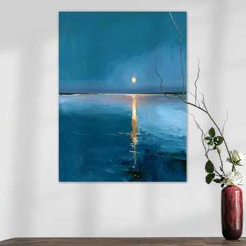 Mondbeschienener blauer Horizont
