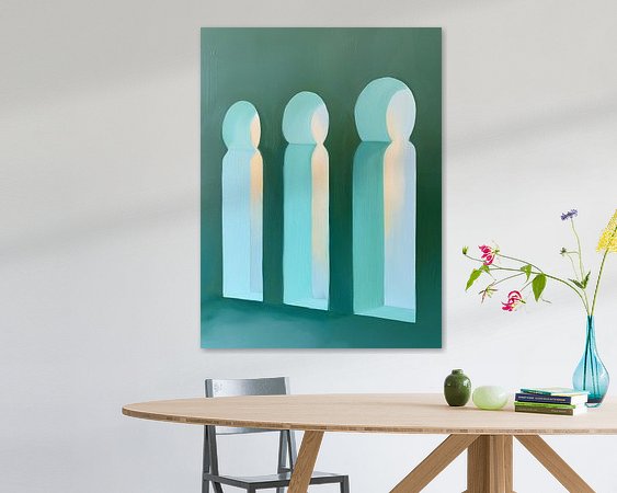 Voorbeeld van het werk in een kamer