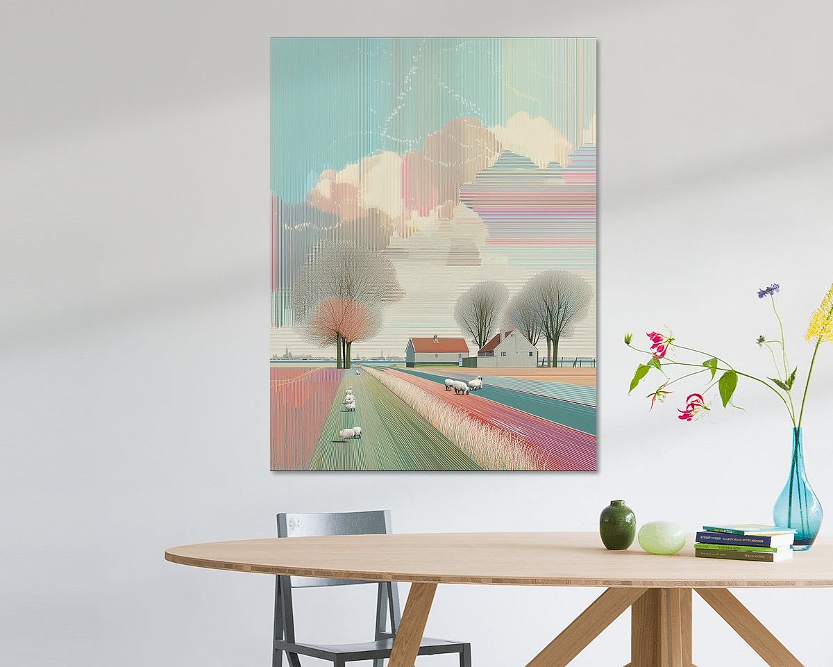 Voorbeeld van het werk in een kamer