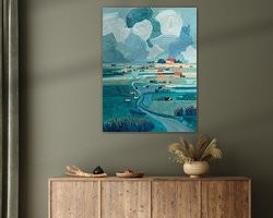 Voorbeeld van het werk in een kamer