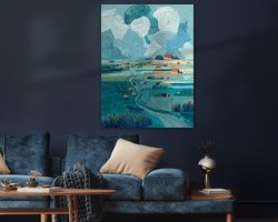 Voorbeeld van het werk in een kamer
