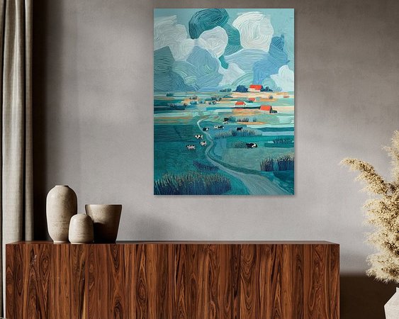 Voorbeeld van het werk in een kamer