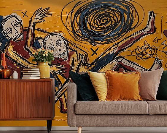 Voorbeeld van het werk in een kamer