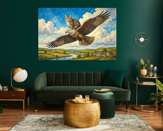 Voorbeeld van het werk in een kamer