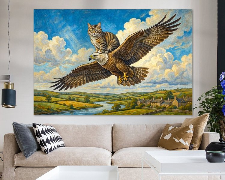 Voorbeeld van het werk in een kamer