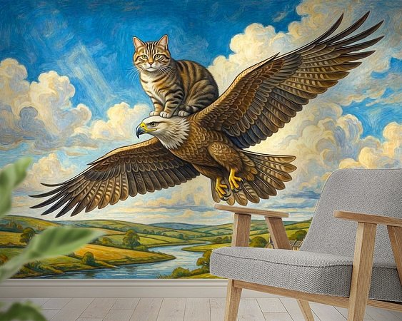 Voorbeeld van het werk in een kamer