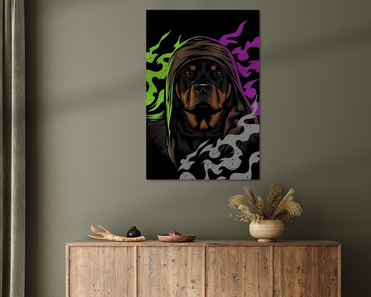 Voorbeeld van het werk in een kamer