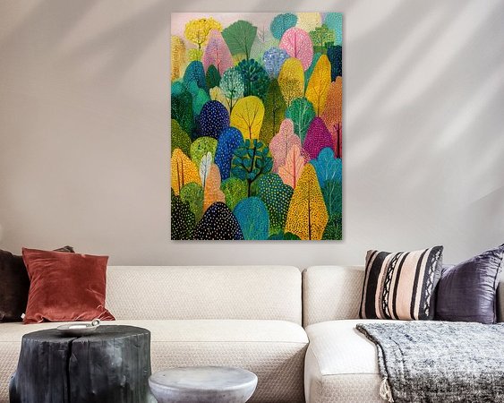 Voorbeeld van het werk in een kamer