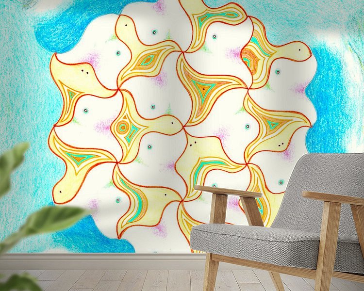 Voorbeeld van het werk in een kamer