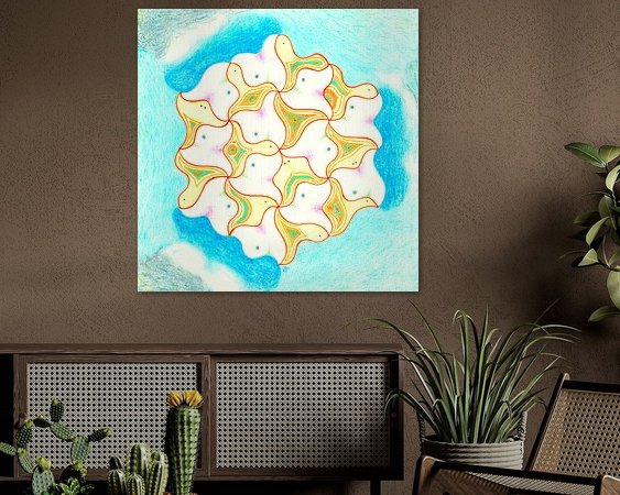 Voorbeeld van het werk in een kamer