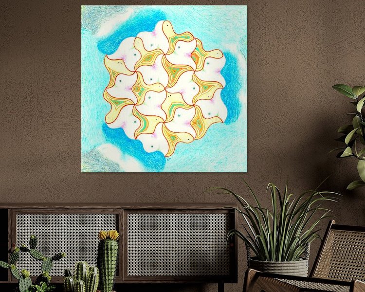 Voorbeeld van het werk in een kamer
