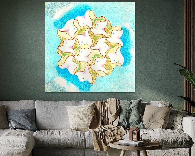 Voorbeeld van het werk in een kamer