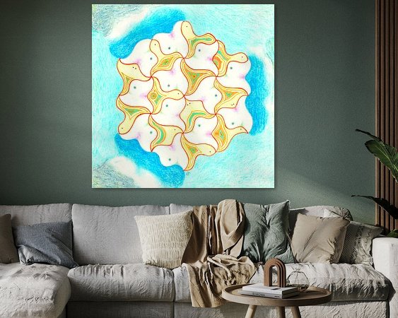 Voorbeeld van het werk in een kamer