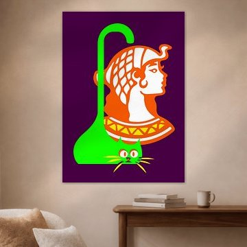Pop-Art-Illustration: Kleopatras Katze