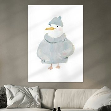 A seagull in winter