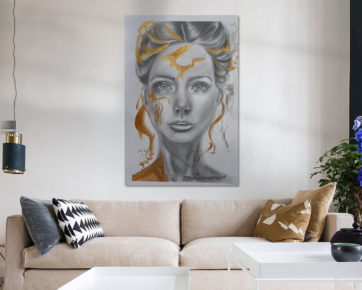 Voorbeeld van het werk in een kamer