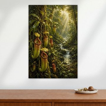 Tropische Kannenpflanze (Nepenthes) – Indonesiens's fleischfressender Schatz des Regenwaldes