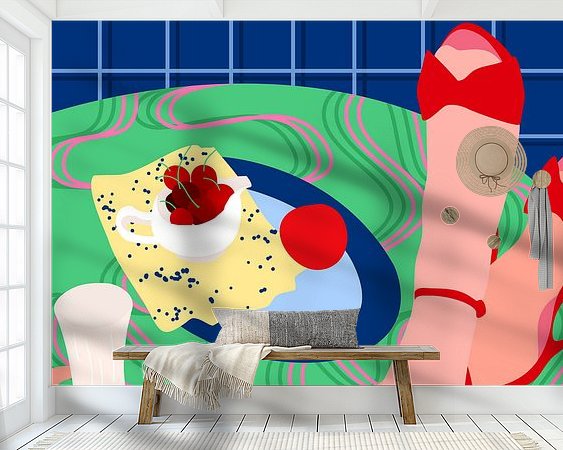 Voorbeeld van het werk in een kamer