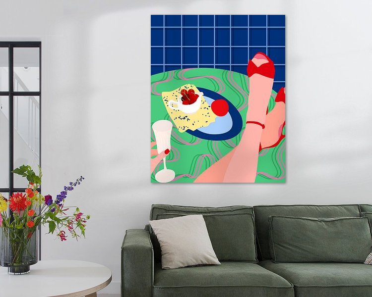 Voorbeeld van het werk in een kamer
