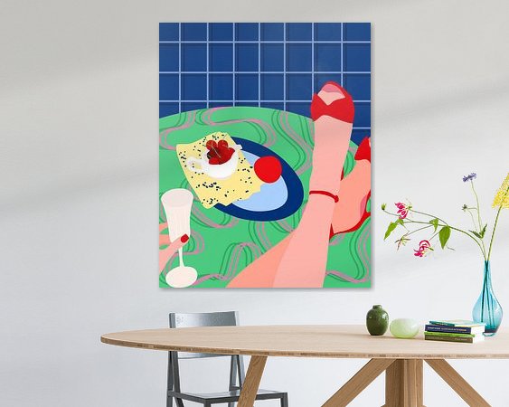 Voorbeeld van het werk in een kamer