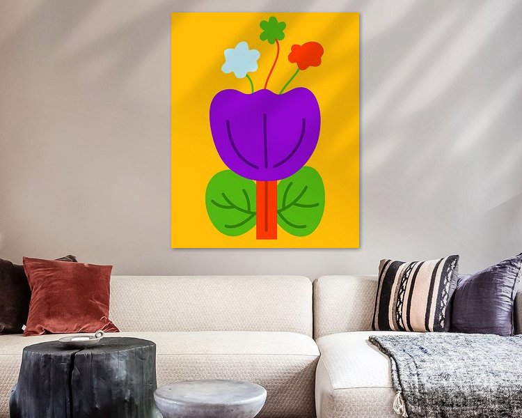 Voorbeeld van het werk in een kamer