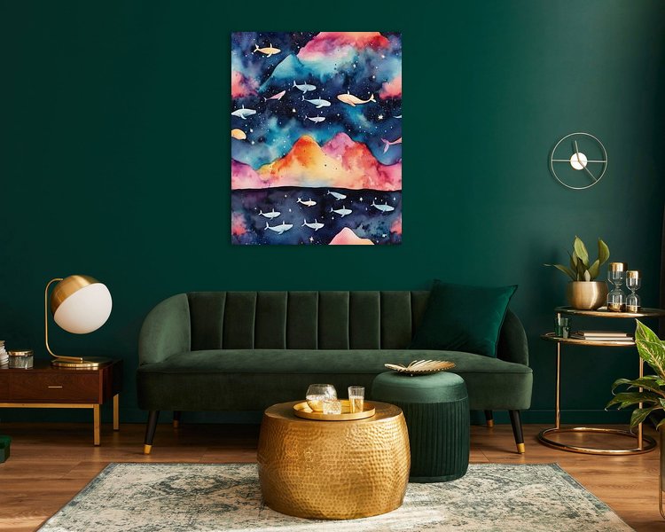 Voorbeeld van het werk in een kamer