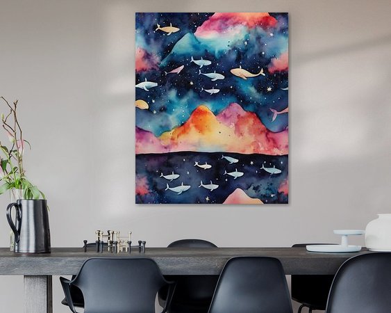 Voorbeeld van het werk in een kamer