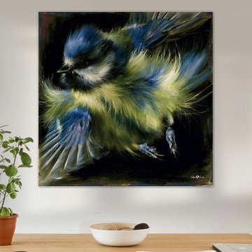 Vögelchen in Ölfarbe von Gelissen Artworks