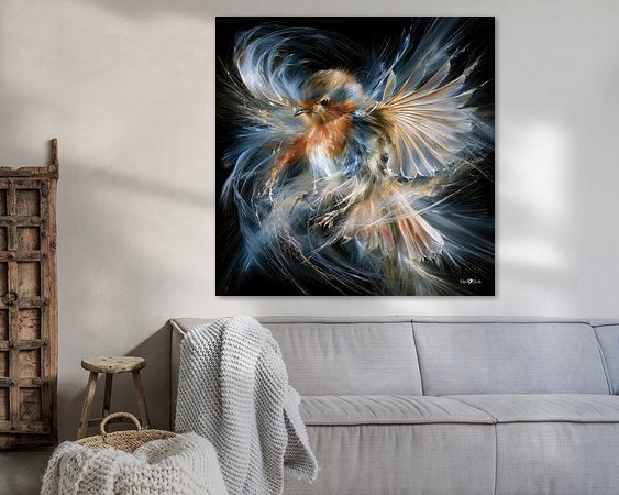 Voorbeeld van het werk in een kamer