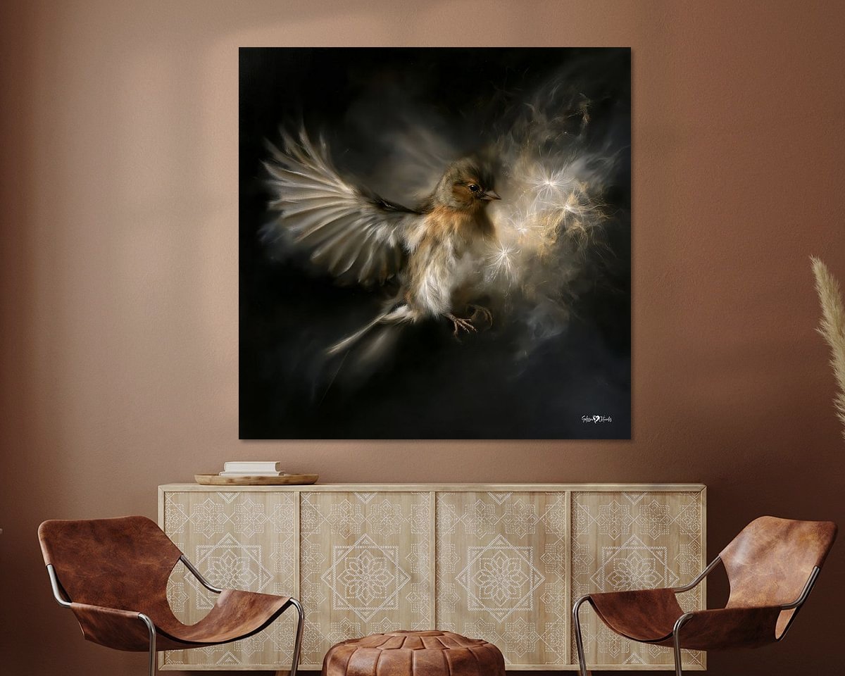 Voorbeeld van het werk in een kamer
