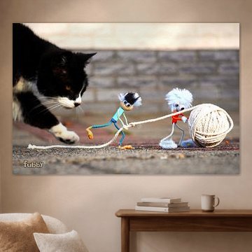 Fubbys spielen mit einem Seilknäuel und Poes Ping. von Sailographic Paula