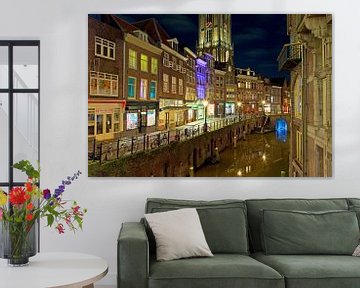 Gracht Utrecht met Domtoren (  Oudegracht ) van Anton de Zeeuw
