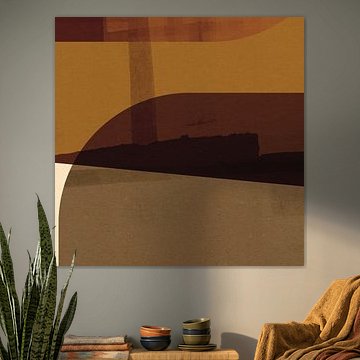 Formes géométriques abstraites dans des tons ocres. sur Dina Dankers