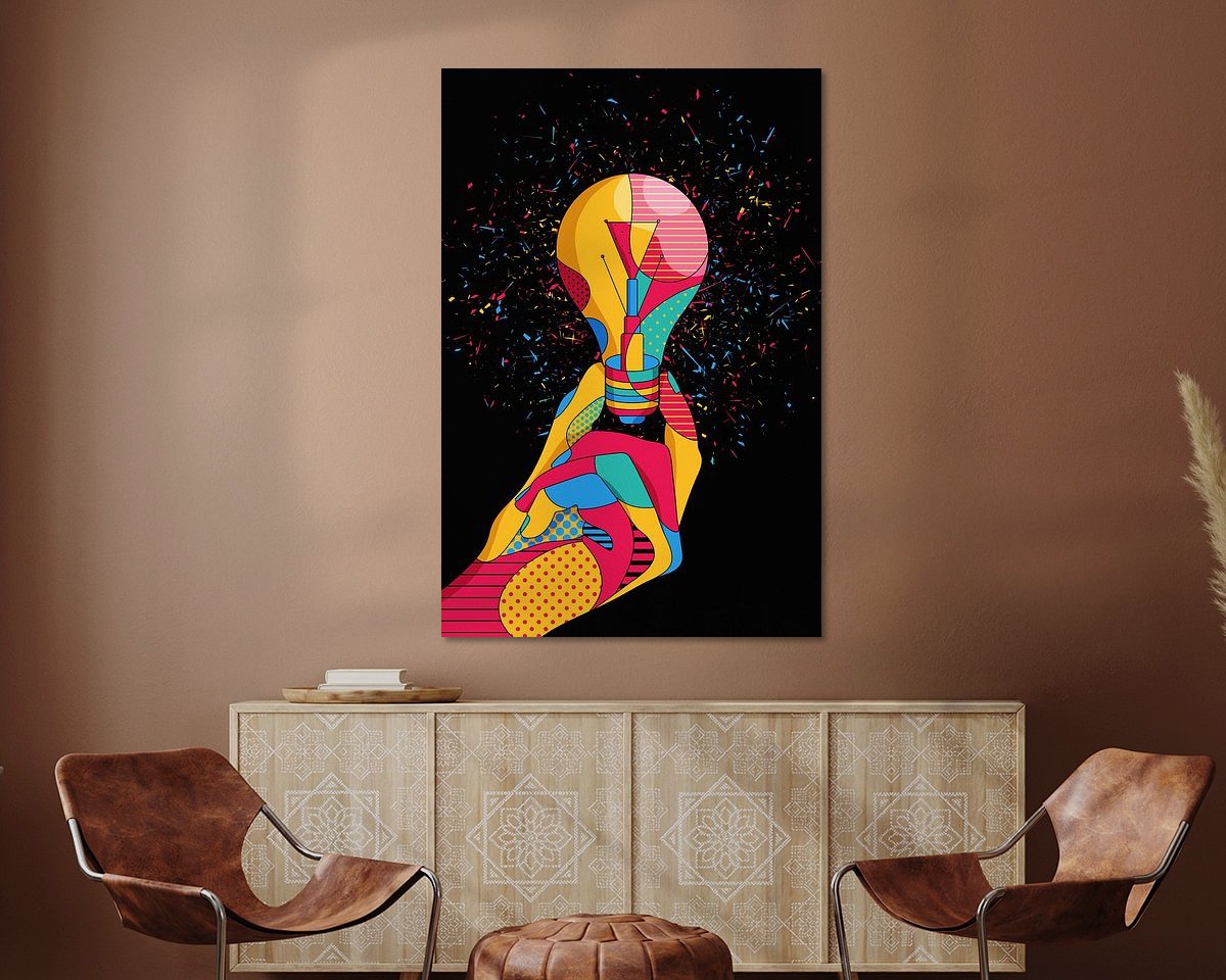 Voorbeeld van het werk in een kamer