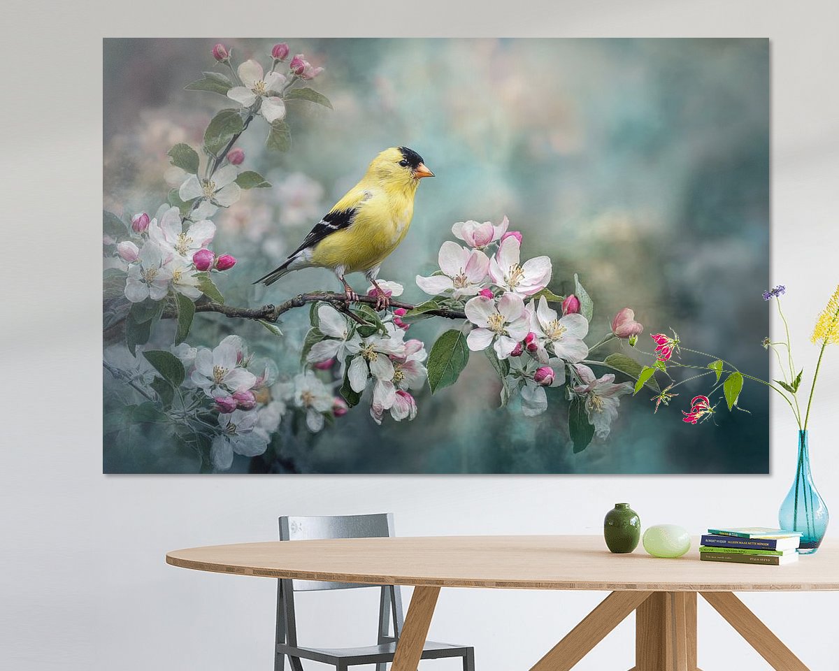 Voorbeeld van het werk in een kamer