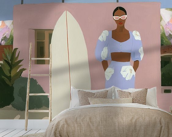 Voorbeeld van het werk in een kamer
