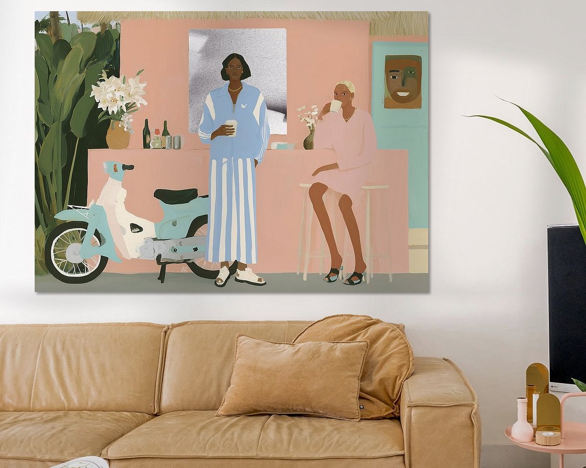 Voorbeeld van het werk in een kamer
