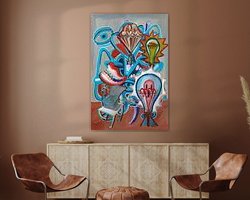 Voorbeeld van het werk in een kamer