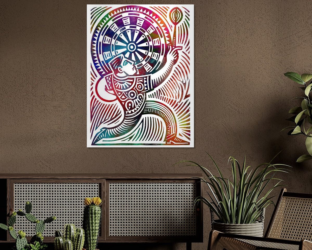 Voorbeeld van het werk in een kamer