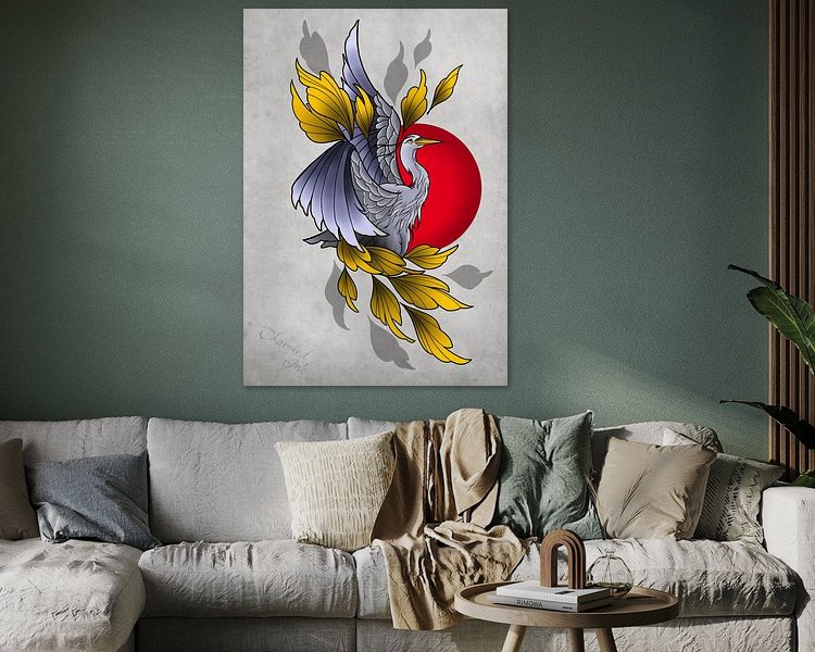 Voorbeeld van het werk in een kamer