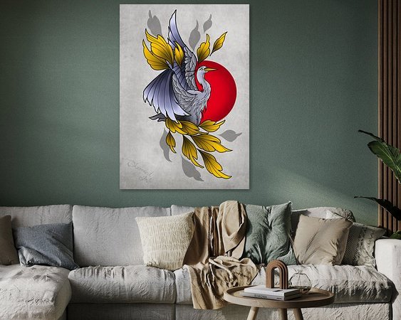 Voorbeeld van het werk in een kamer