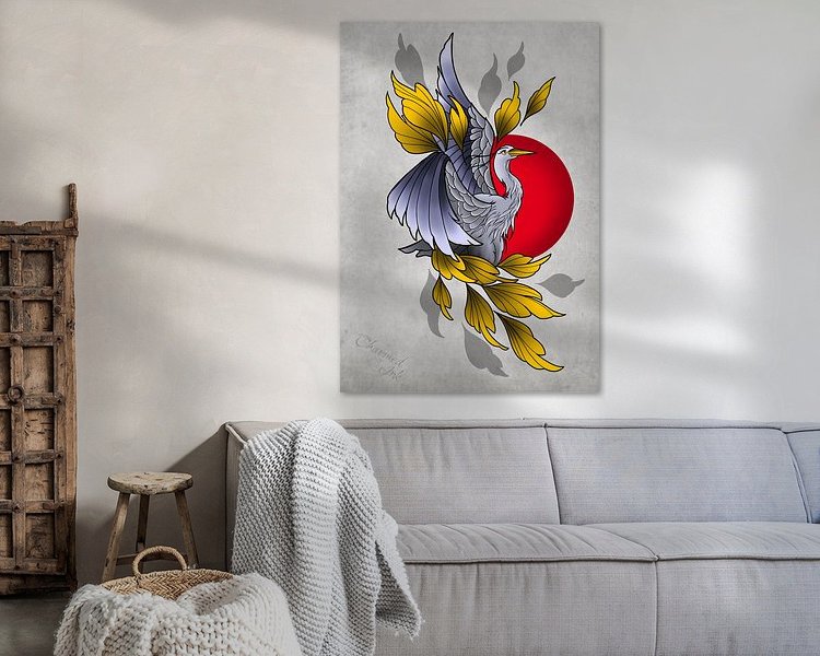 Voorbeeld van het werk in een kamer