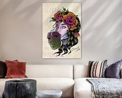 Voorbeeld van het werk in een kamer