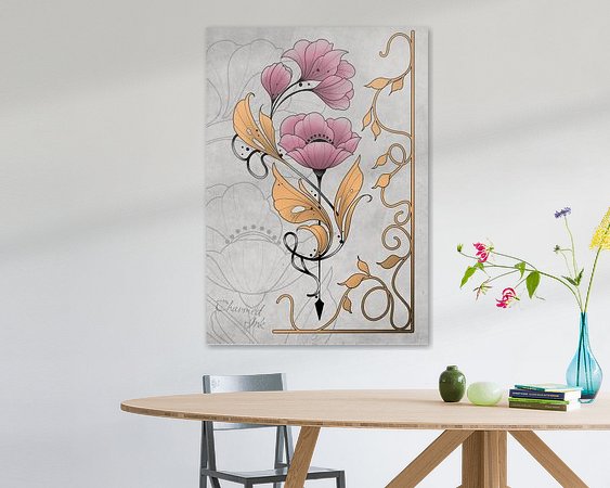 Voorbeeld van het werk in een kamer