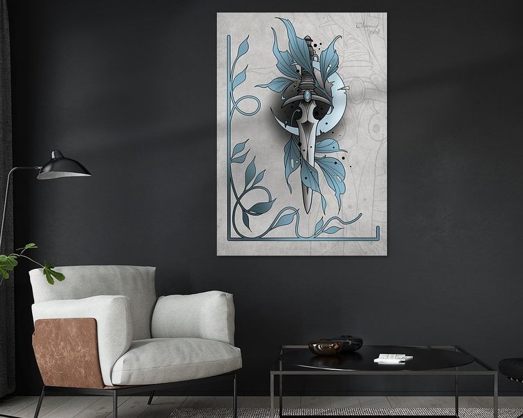 Voorbeeld van het werk in een kamer